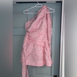 Showpo One shoulder pink mini dress!